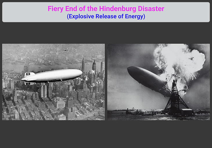 Fiery End of the Hindenburg Disaster - Explosive Release of Energy